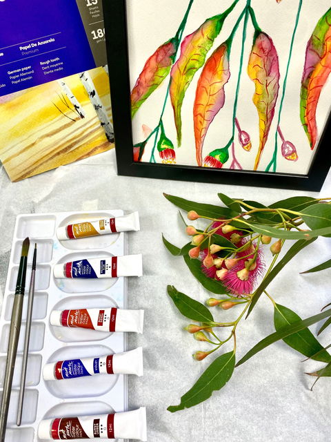 Watercolour Paint & Sip Class: Eucalyptus Leaves - Dalby Accommodation 0